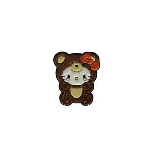 Hello Kitty Teddy Bear Enamel Pin. Hello Kitty Dressed Up in Bear Costume